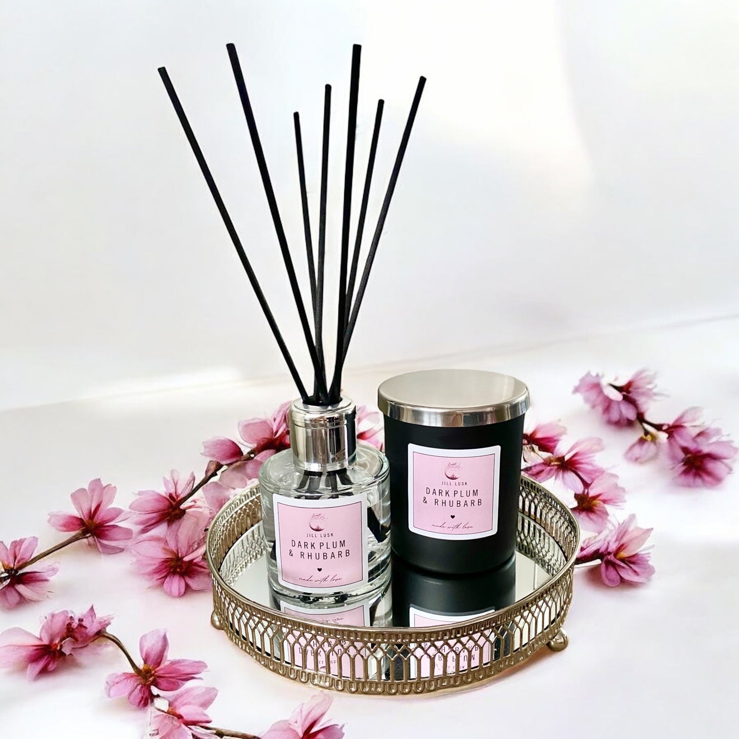 Candle & Diffuser Gift Box - Black Candle & Clear Diffuser