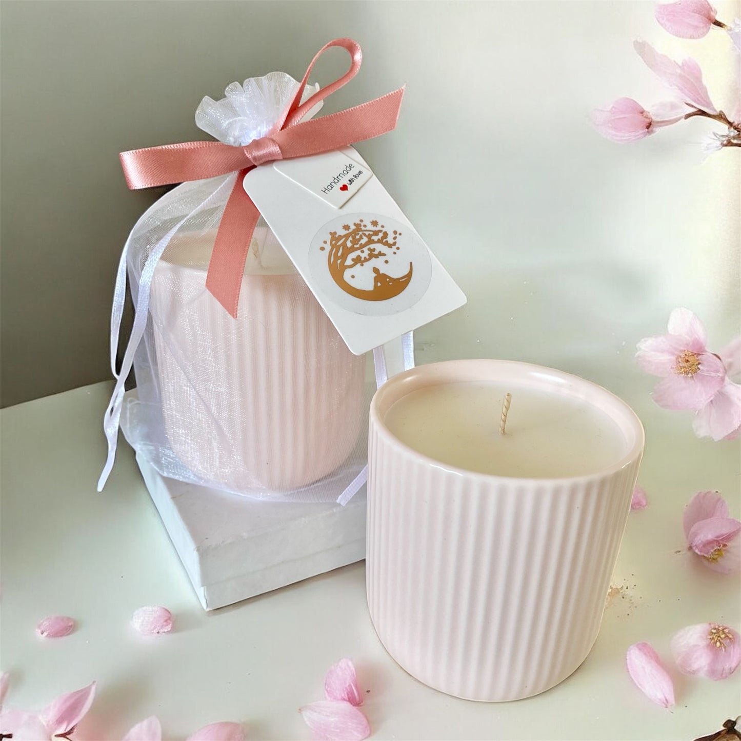 20cl Pink Ceramic Candle